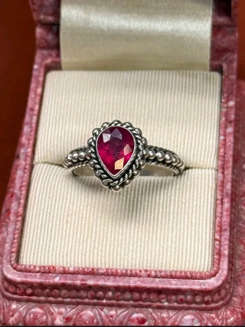 Sterling Silver Ruby Ring SZ8